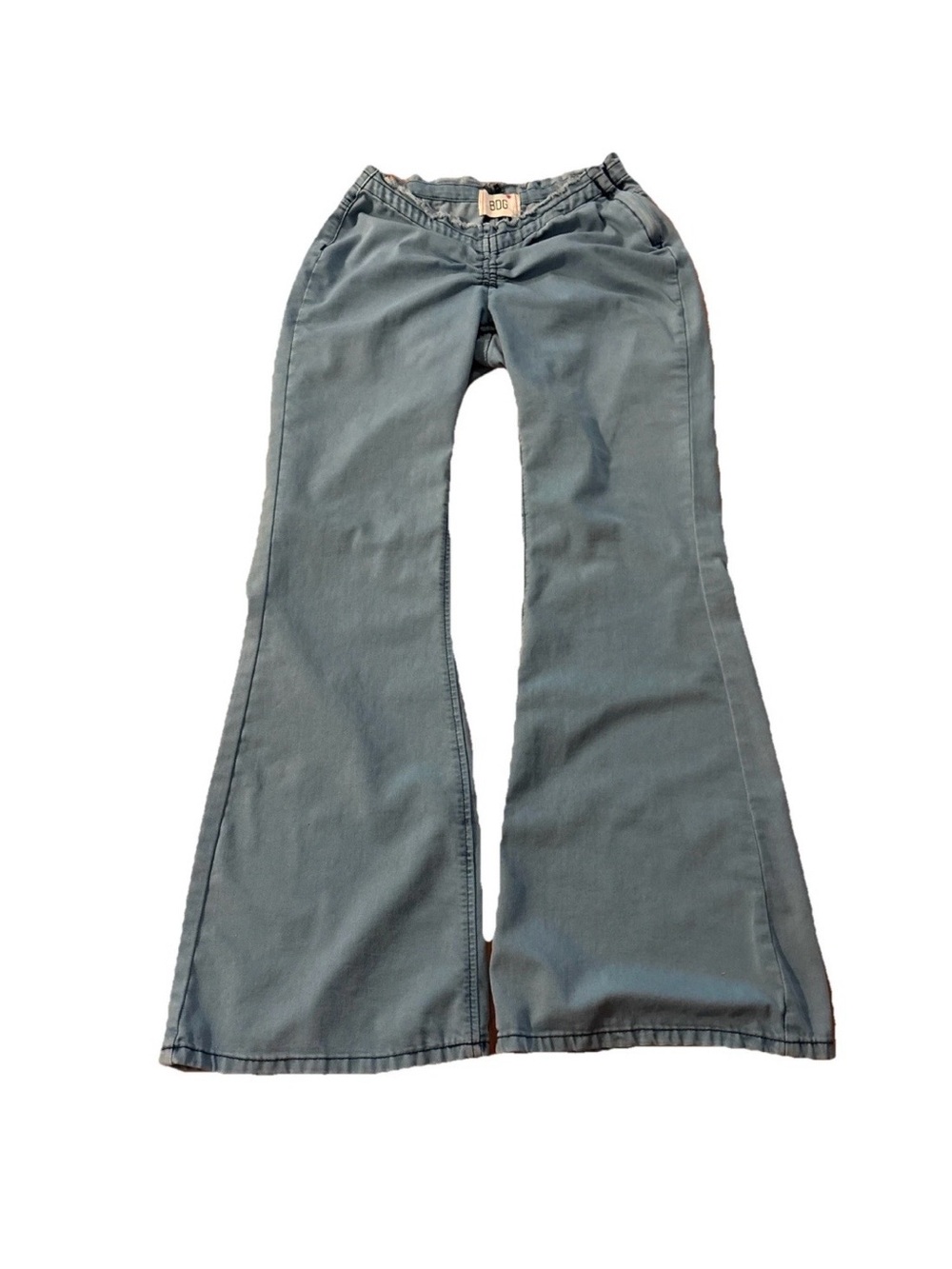 BDG Wide-Leg Flare Jeans in Muted Teal-Blue